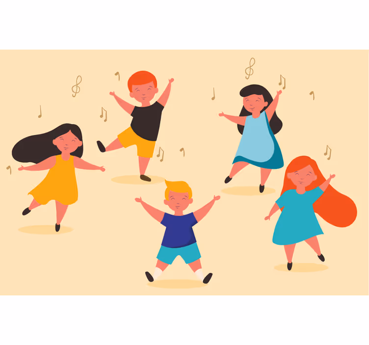 Estor enrollable beige niños bailando - TenVinilo