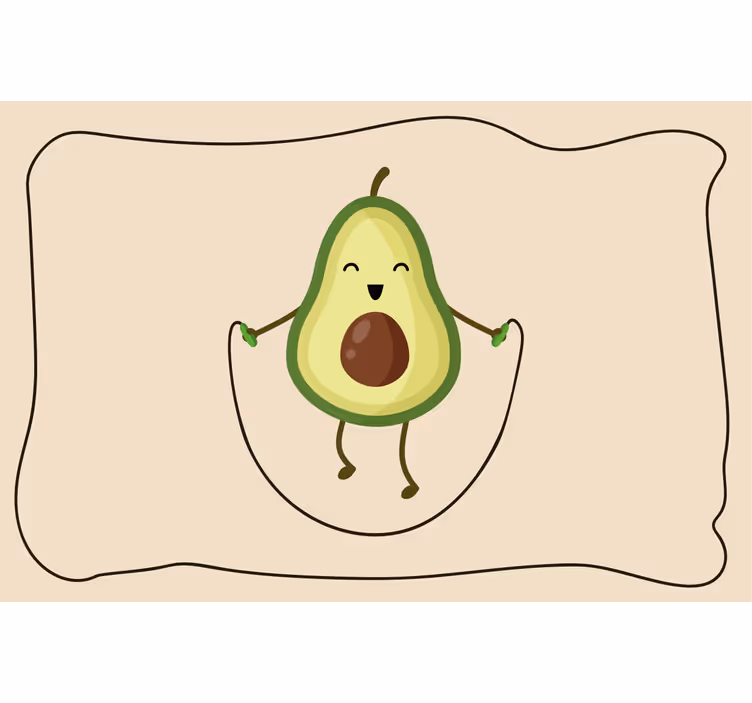 Estor enrollable beige aguacate divertido saltando - TenVinilo