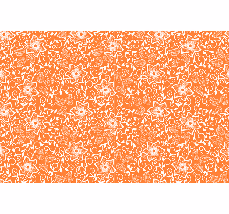 Estor enrollable naranja flores paisley - TenVinilo