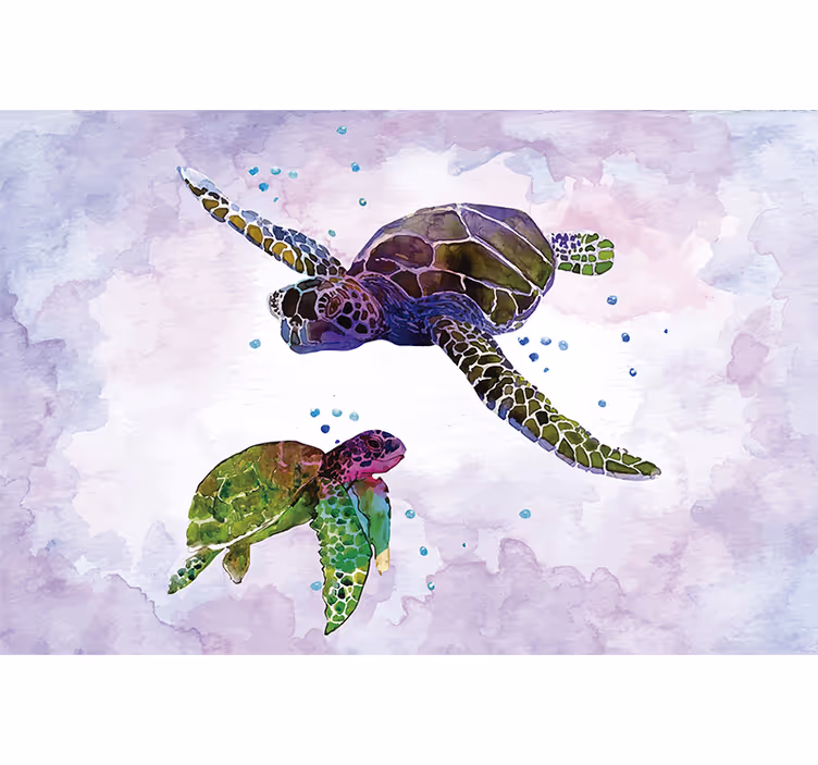 Estor enrollable morado tortugas coloridas - TenVinilo