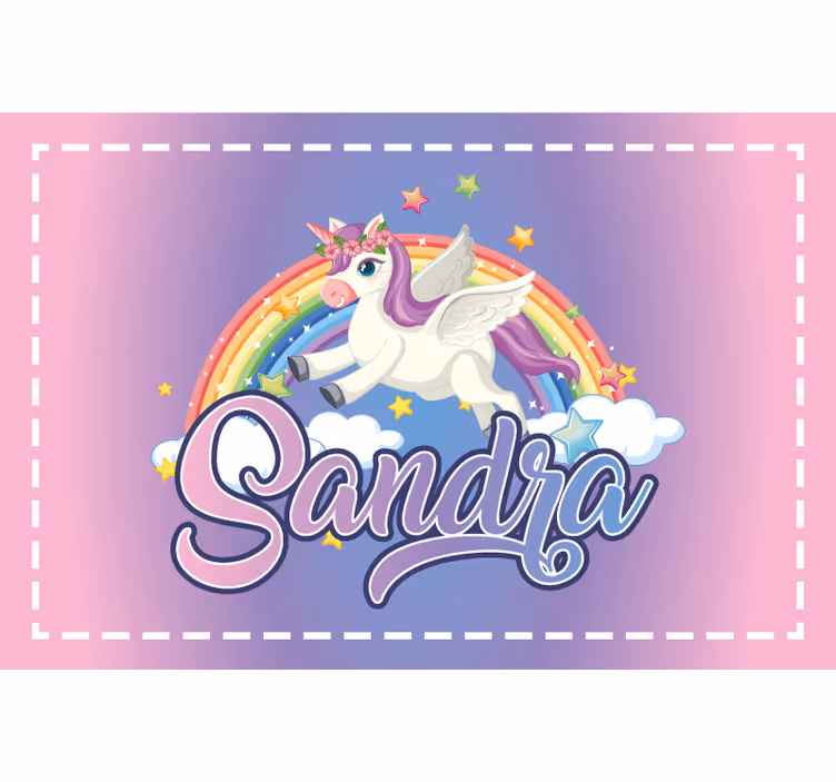 Estor enrollable morado unicornio personalizable para niños - TenVinilo