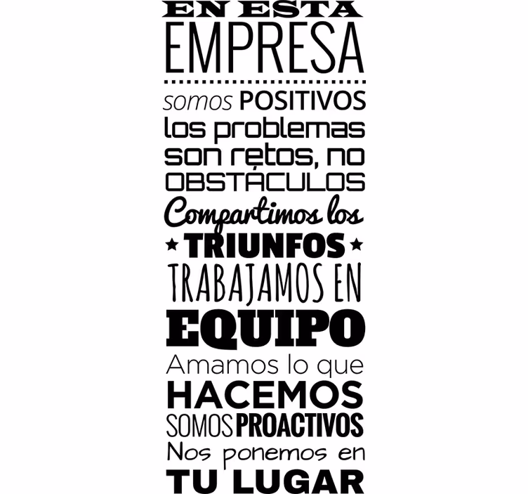 Estores enrollable oficina vinilo decorativo texto - TenVinilo