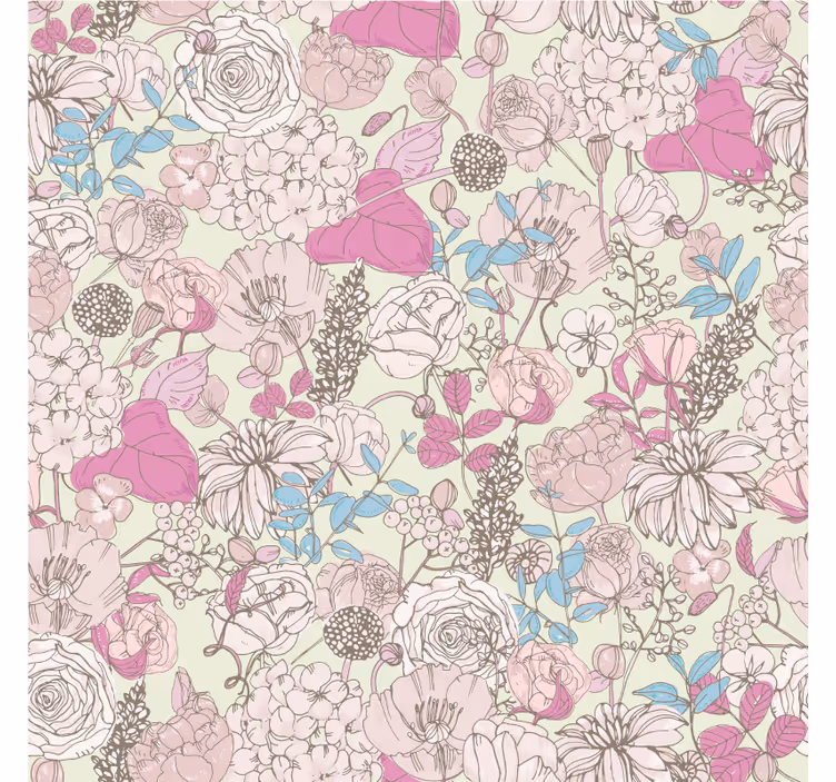 Estor enrollable salón estilo floral grandmillennial - TenVinilo