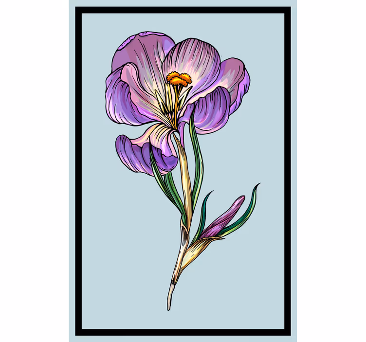 Estor enrollable salón dibujo dulce crocus azul - TenVinilo