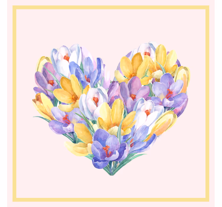 Estor enrollable salón diseño corazón de crocus - TenVinilo