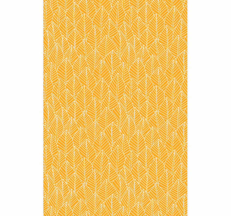 Estor enrollable salón patrón hojas naranja kinfolk - TenVinilo