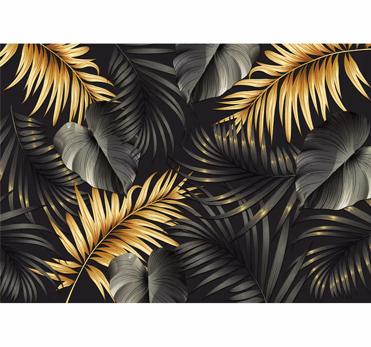 Estor enrollable habitación plantas doradas 3d - TenVinilo