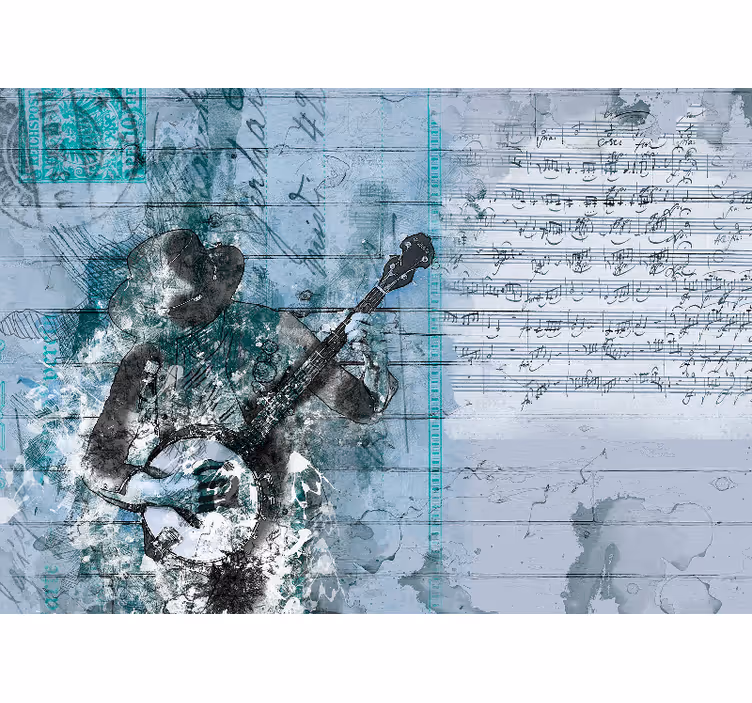 Estor enrollable habitación diseño musical abstracto - TenVinilo
