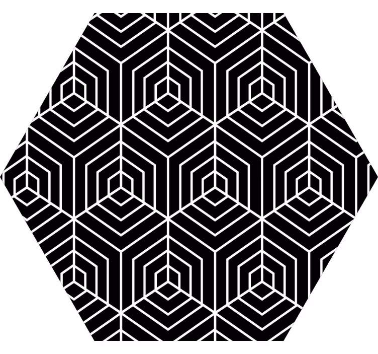 Estor enrollable habitación líneas abstractas hexagonales - TenVinilo