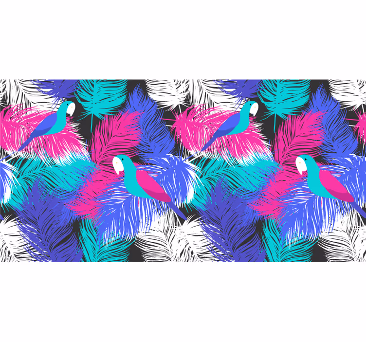 Estor enrollable habitación plumas de loro - TenVinilo