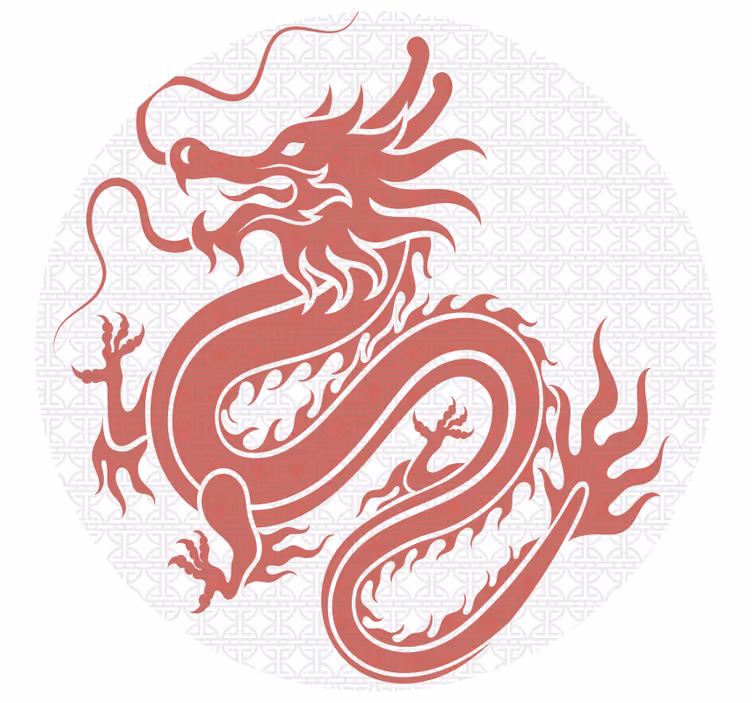 Estor enrollable habitación dragones tibetanos fondo blanco - TenVinilo