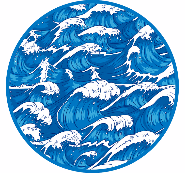 Estor enrollable habitación olas japonesas - TenVinilo