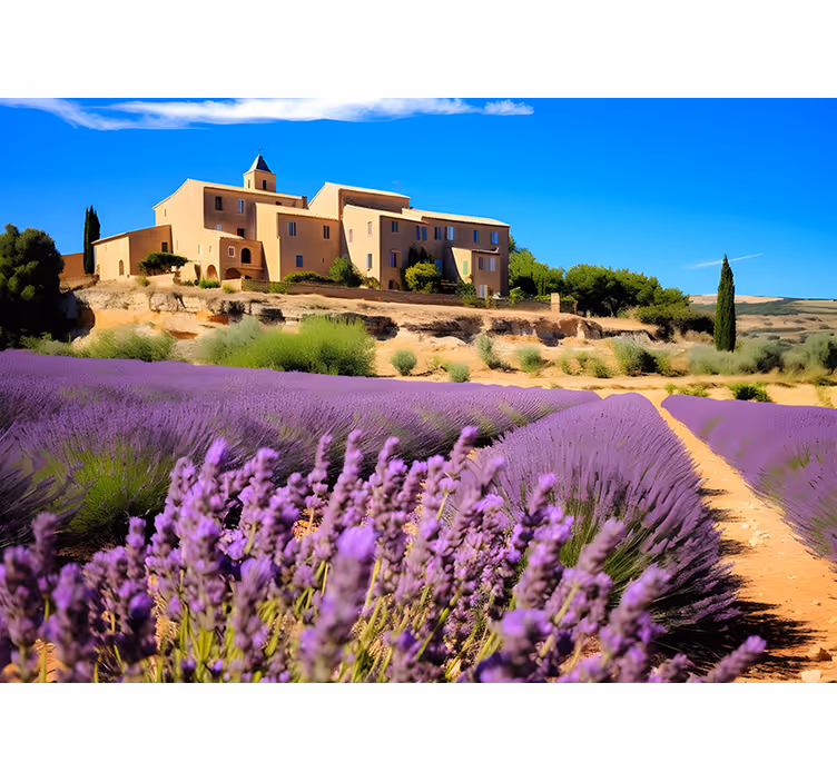Estor enrollable salón campo francés de lavanda - TenVinilo
