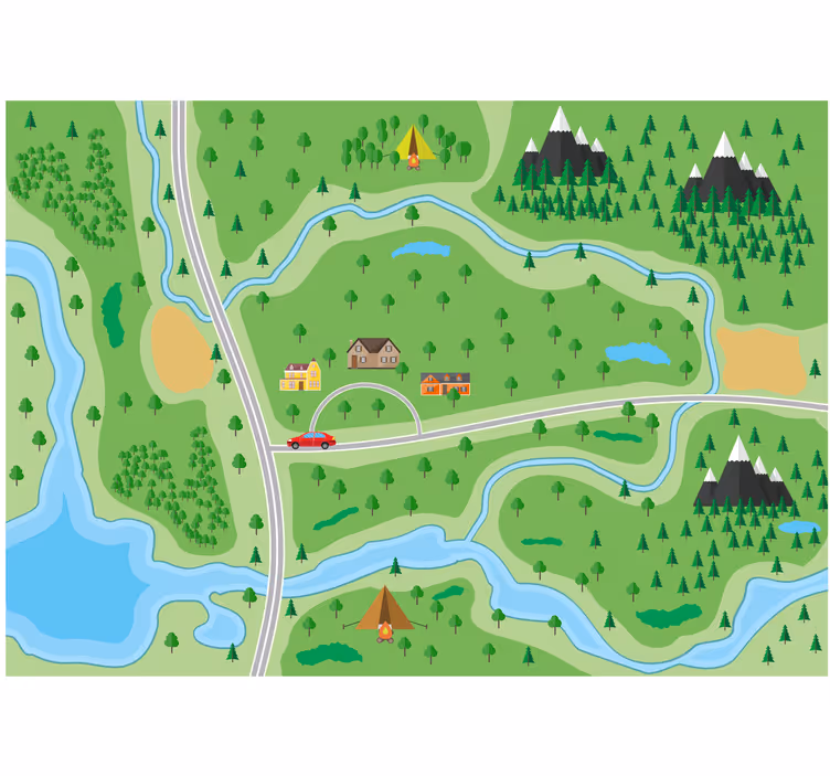 Estor enrollable infantil mapa de montaña - TenVinilo