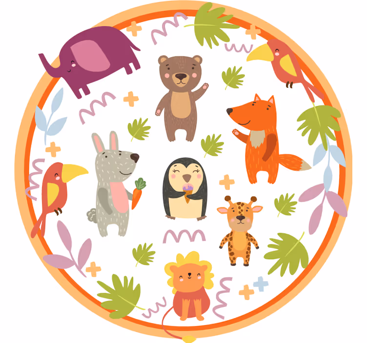 Estor enrollable infantil animales de zoo adorables - TenVinilo