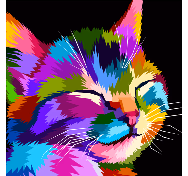 Estor enrollable infantil gato retrato colorido - TenVinilo