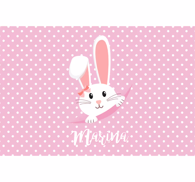 Estor enrollable infantil con conejito lindo personalizado - TenVinilo