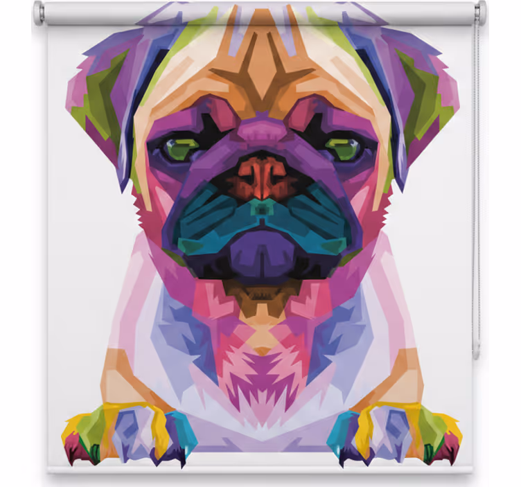 Estor enrollable infantil animales geométricos perro - TenVinilo