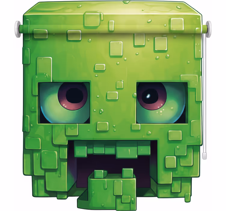 Estor enrollable infantil personaje pixelado inquietante - TenVinilo