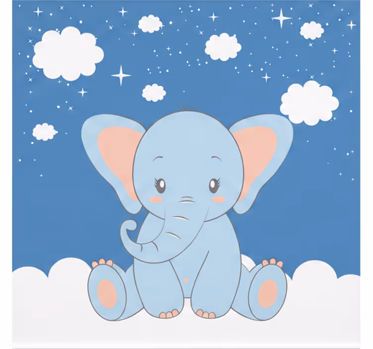 Estor enrollable infantil elefante azul tierno - TenVinilo