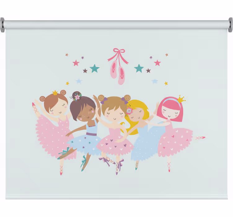 Estor enrollable infantil ilustración a todo color ballet - TenVinilo