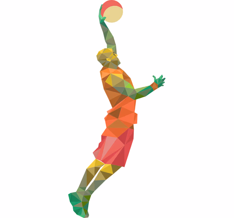 Estor enrollable juvenil jugador de baloncesto geométrico - TenVinilo