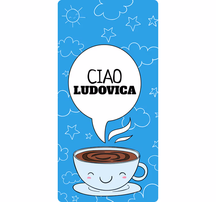 Estor enrollable juvenil taza de café personalizada feliz - TenVinilo