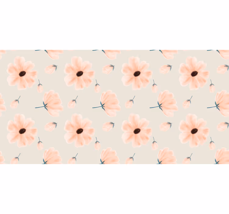 Estor enrollable beige con grandes flores acuareladas - TenVinilo