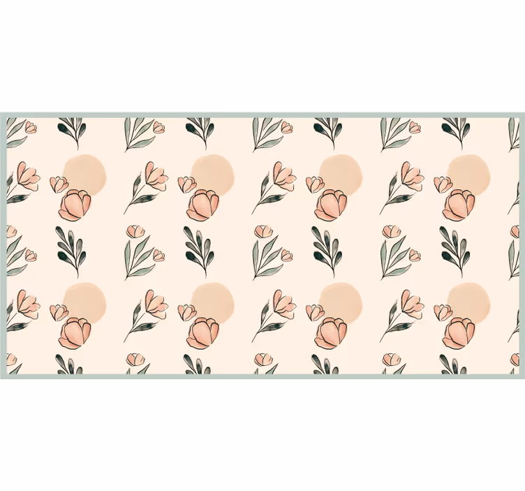 Estor enrollable beige flores pasteles modernas acuareladas - TenVinilo