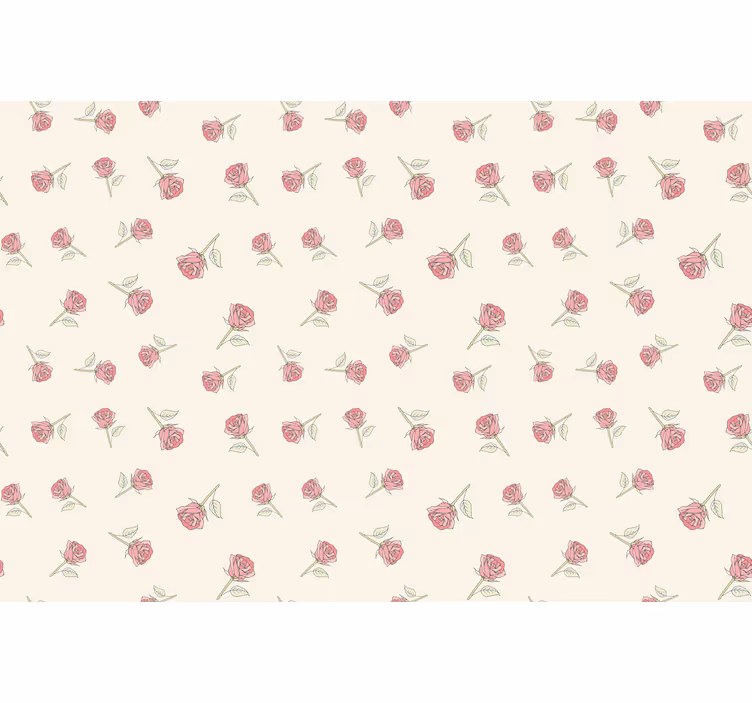 Estor enrollable beige con patrón de rosas vintage - TenVinilo