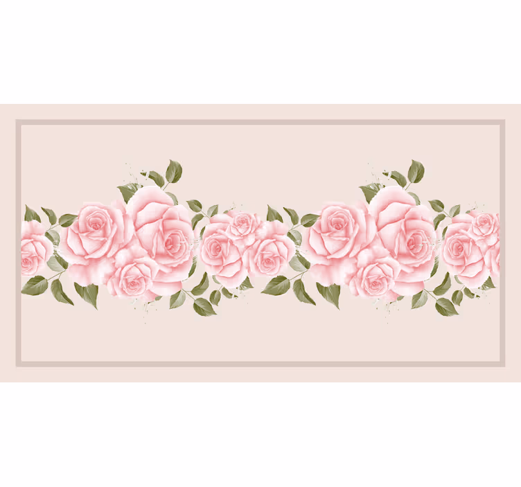 Estor enrollable beige con estampado de rosas vintage - TenVinilo