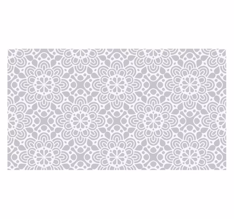 Estor enrollable blanco alfombra vinílica floral gris - TenVinilo