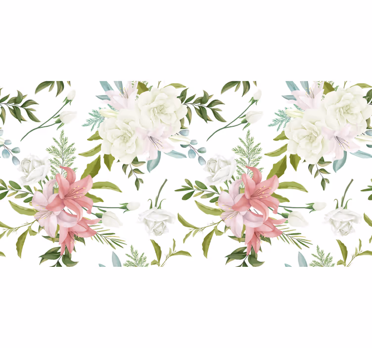 Estor estampado floral jardín realista minimalista - TenVinilo