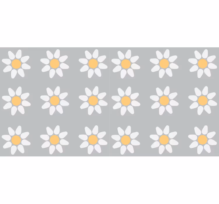 Estor estampado floral con diseño de margaritas - TenVinilo