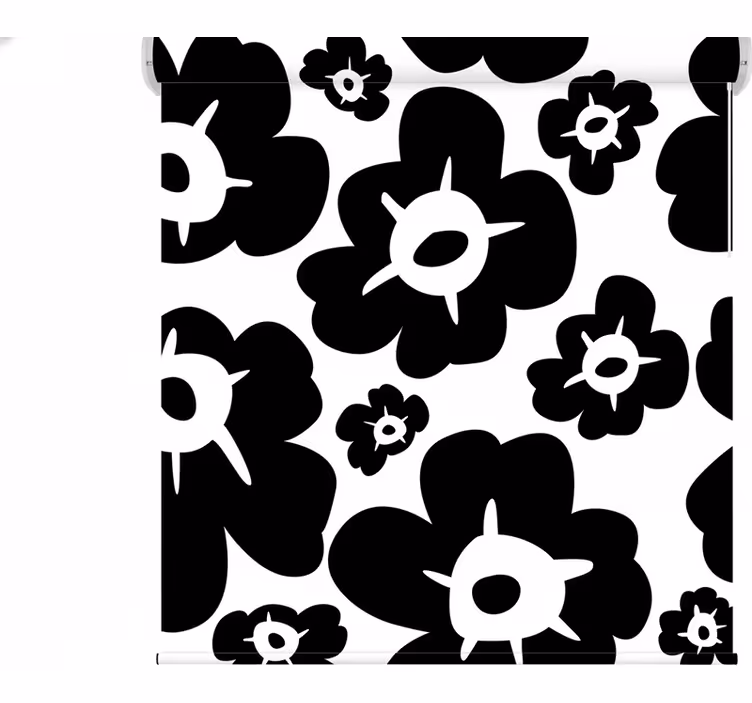 Estor estampado floral amapola negra - TenVinilo