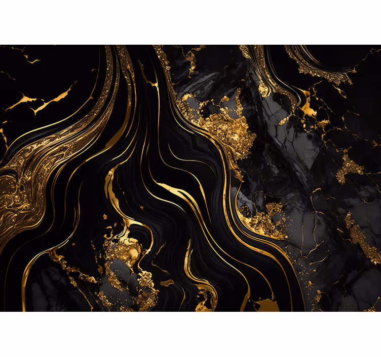 Estor enrollable textura mármol negro y dorado - TenVinilo
