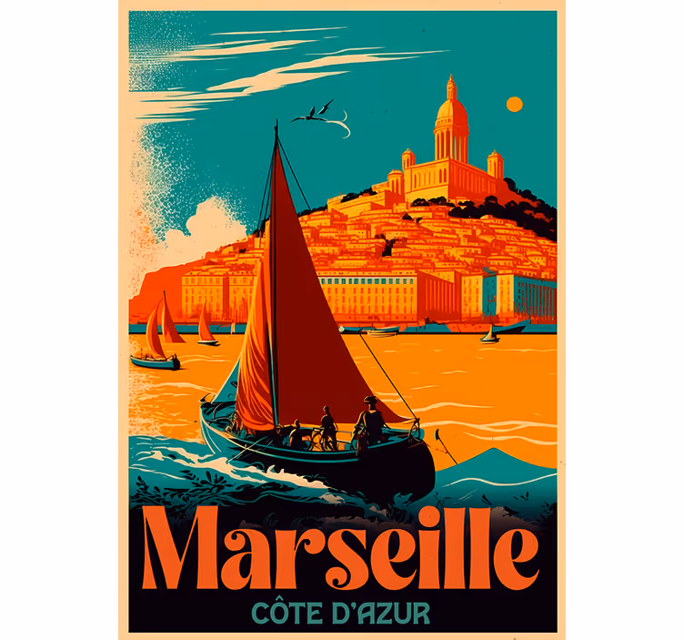 Estor enrollable vintage marseille costa azul - TenVinilo