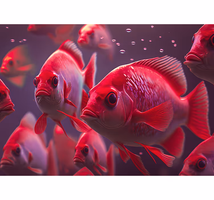 Estor enrollable animales acuario rojo - TenVinilo