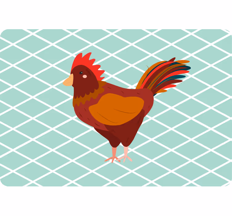 Estor enrollable animales gallo rojo de perfil - TenVinilo