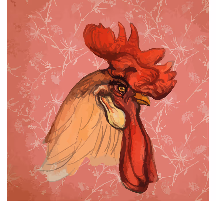Estor enrollable animales ilustración de gallo - TenVinilo