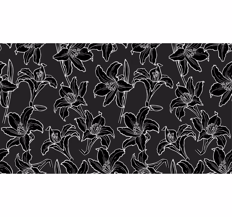 Estor enrollable negro plantas en blanco y negro - TenVinilo