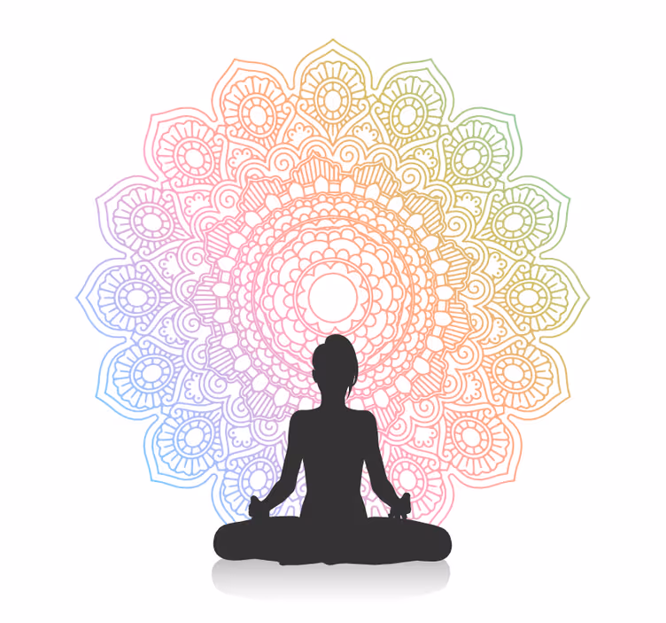 Estor enrollable baño mandala de yoga arcoíris - TenVinilo
