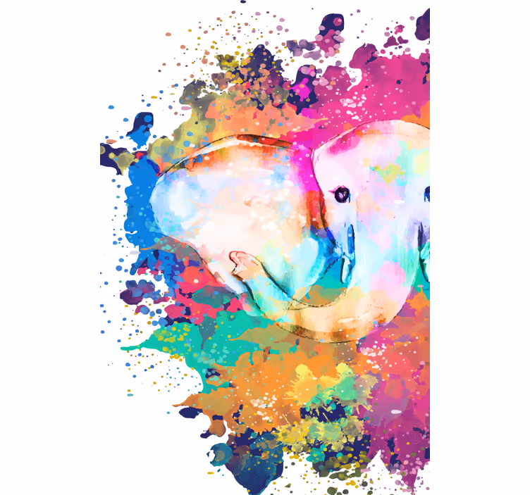 Estor enrollable baño elefante de colores vivos - TenVinilo