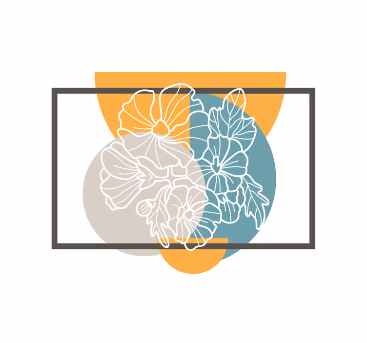 Estores enrollable oficina rectángulo minimalista y flores - TenVinilo