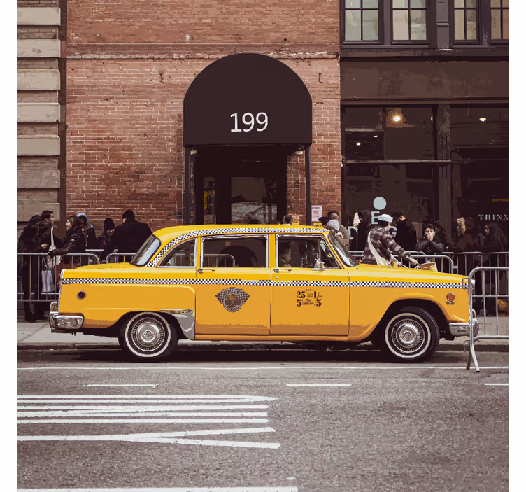 Estores enrollable oficina ilustración taxis amarillos - TenVinilo