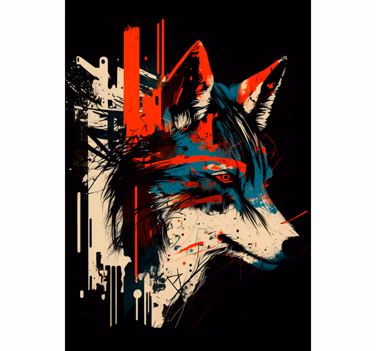 Estor enrollable juvenil lobo abstracto - TenVinilo