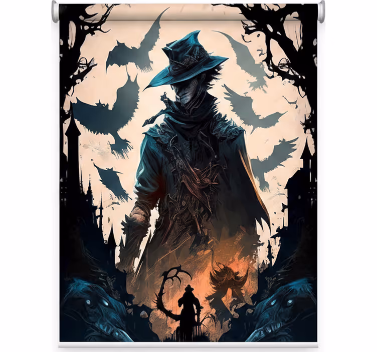 Estor enrollable juvenil póster de videojuego gótico - TenVinilo