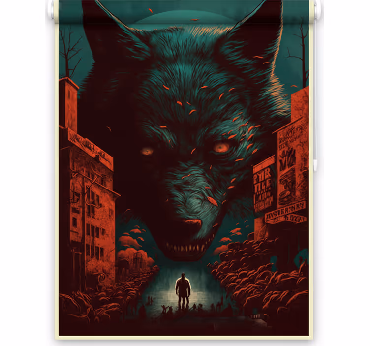 Estor enrollable juvenil cartel de lobo - TenVinilo