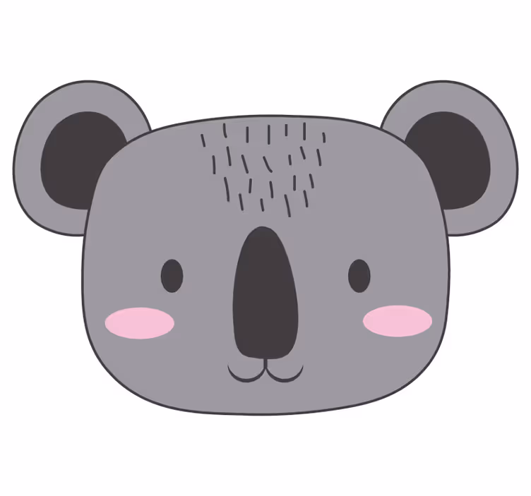 Estor enrollable divertido alfombra vinílica cara de koala - TenVinilo