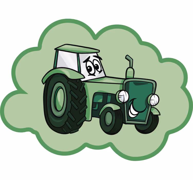 Estor enrollable divertido tractor verde - TenVinilo